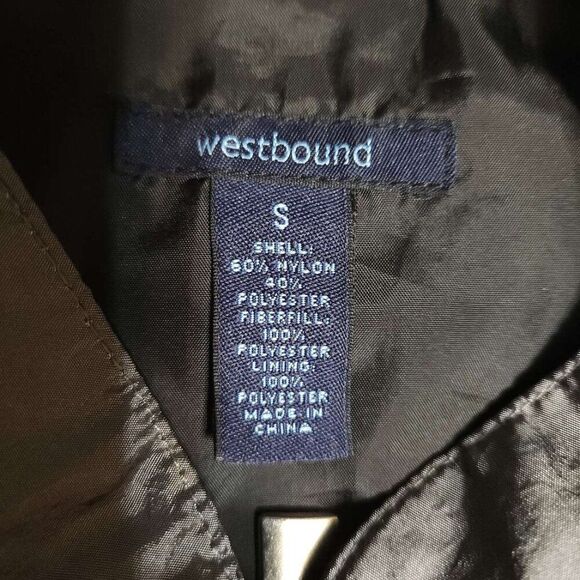 Westbound padded vest Women's small Silver gray pockets zipper Fall winter shiny - Picture 8 of 12